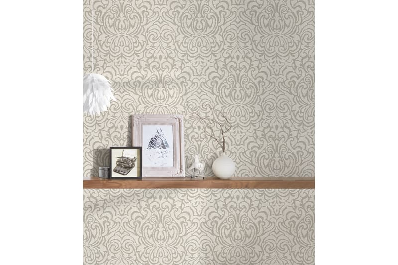 Barock Tapet Tessuto 2 Ovävd Beige Cream - AS Creation - Inredning - Väggdekor - Tapet & tapettillbehör - Mönstrad tapet