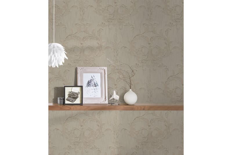Barock Tapet Tessuto 2 Ovävd Brun Beige - AS Creation - Inredning - Väggdekor - Tapet & tapettillbehör - Mönstrad tapet