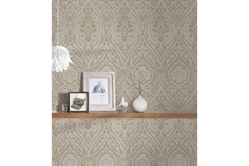Barock Tapet Tessuto 2 Ovävd Brun Beige - AS Creation - Inredning - Väggdekor - Tapet & tapettillbehör - Mönstrad tapet