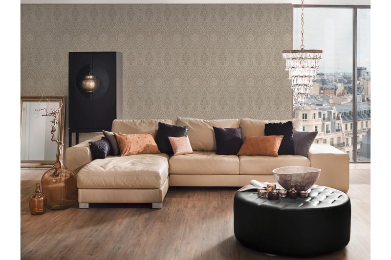 Barock Tapet Tessuto 2 Ovävd Brun Beige - AS Creation - Inredning - Väggdekor - Tapet & tapettillbehör - Mönstrad tapet