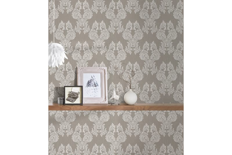 Barock Tapet Tessuto Ovävd Grå Beige - AS Creation - Inredning - Väggdekor - Tapet & tapettillbehör - Mönstrad tapet