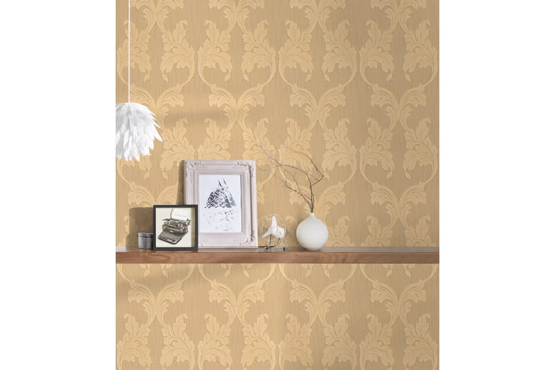 Barock Tapet Tessuto Ovävd Orange Beige - AS Creation - Inredning - Väggdekor - Tapet & tapettillbehör - Mönstrad tapet