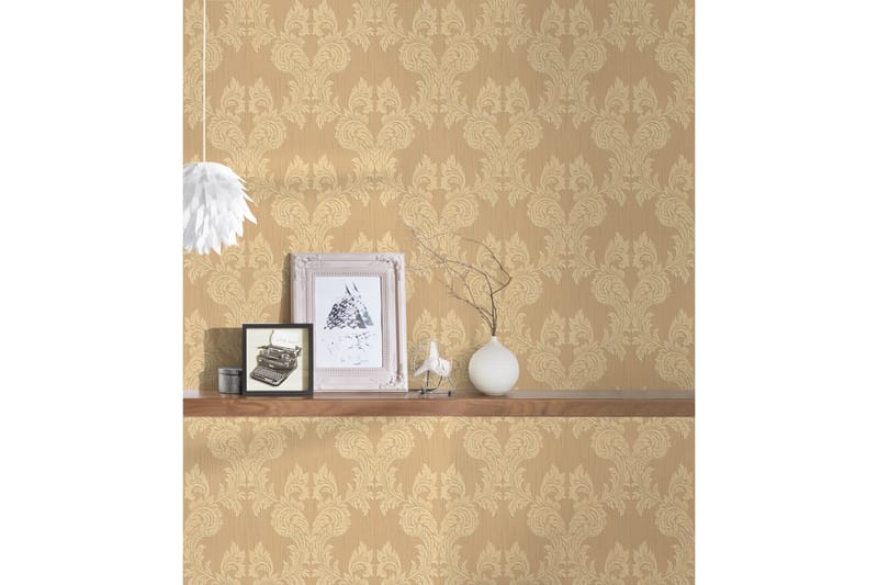 Barock Tapet Tessuto Ovävd Orange Beige - AS Creation - Inredning - Väggdekor - Tapet & tapettillbehör - Mönstrad tapet