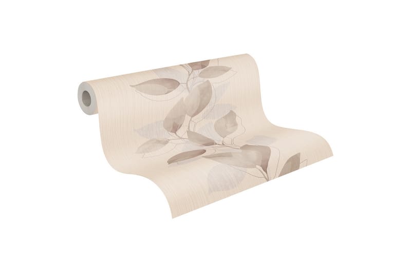 Blommig Tapet Attractive Ovävd Beige - AS Creation - Inredning - Väggdekor - Tapet & tapettillbehör - Mönstrad tapet