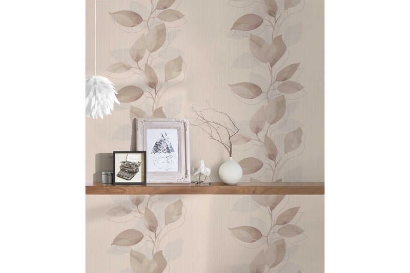 Blommig Tapet Attractive Ovävd Beige - AS Creation - Kökstapet - Mönstrad tapet - Vinyltapet