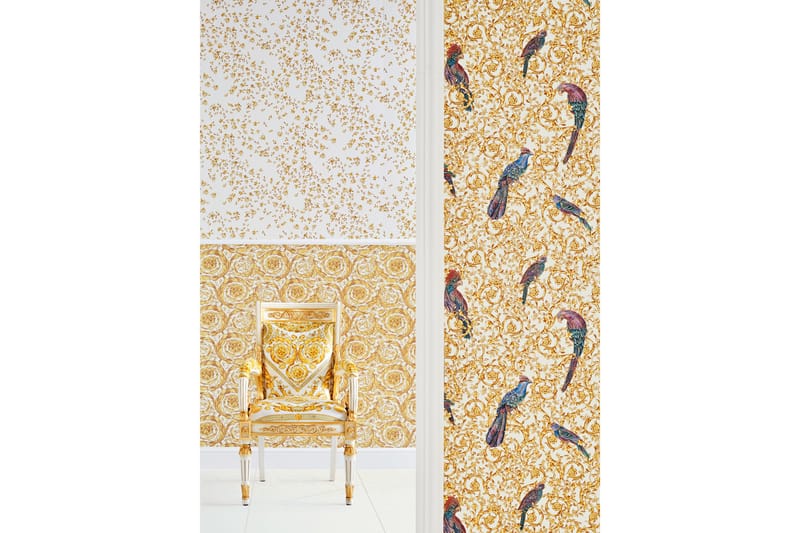 Blommig Tapet Barocco Birds by Versace - AS Creation - Inredning - Väggdekor - Tapet & tapettillbehör - Mönstrad tapet