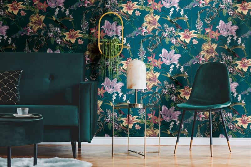 Blommig Tapet Jungle Chic Ovävd - AS Creation - Inredning - Väggdekor - Tapet & tapettillbehör - Mönstrad tapet