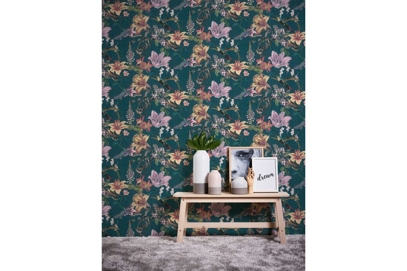Blommig Tapet Jungle Chic Ovävd - AS Creation - Inredning - Väggdekor - Tapet & tapettillbehör - Mönstrad tapet