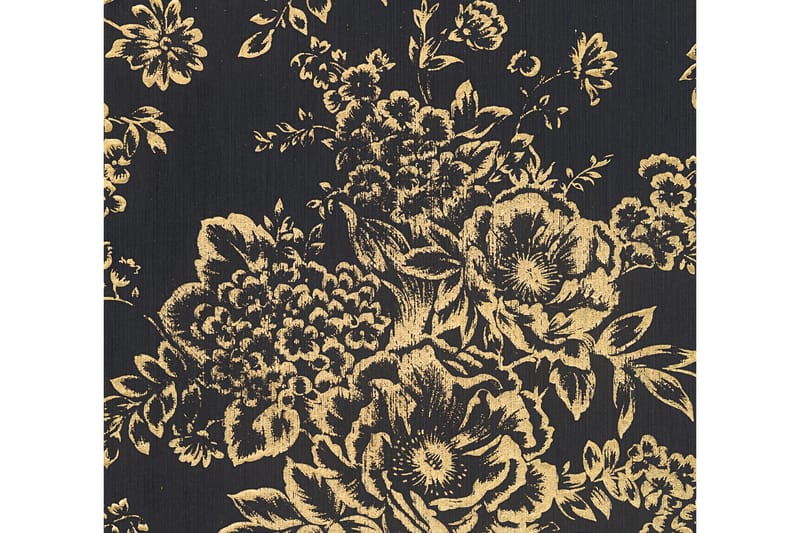 Blommig Tapet Metallic Silk Ovävd Guld - AS Creation - Inredning - Väggdekor - Tapet & tapettillbehör - Mönstrad tapet