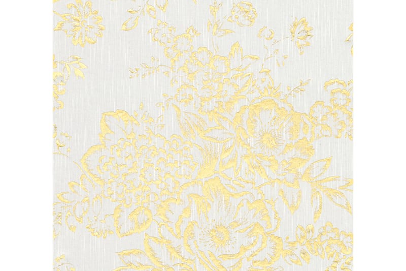Blommig Tapet Metallic Silk Ovävd Guld - AS Creation - Inredning - Väggdekor - Tapet & tapettillbehör - Mönstrad tapet
