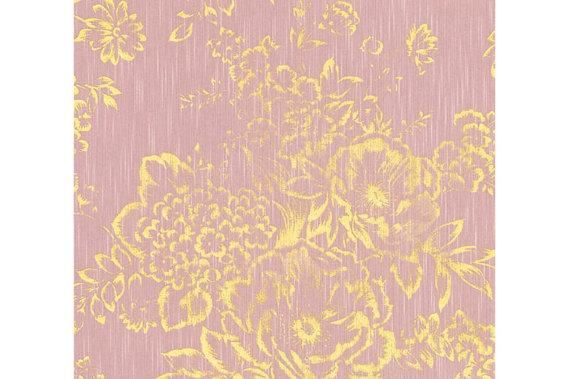 Blommig Tapet Metallic Silk Ovävd Guld - AS Creation - Inredning - Väggdekor - Tapet & tapettillbehör - Mönstrad tapet