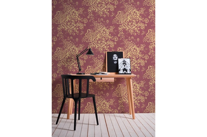 Blommig Tapet Metallic Silk Ovävd Guld - AS Creation - Inredning - Väggdekor - Tapet & tapettillbehör - Mönstrad tapet