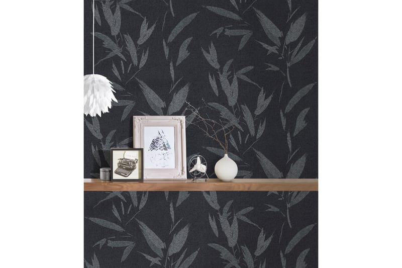 Blommig Tapet New Elegance Ovävd Svart - AS Creation - Inredning - Väggdekor - Tapet & tapettillbehör - Mönstrad tapet