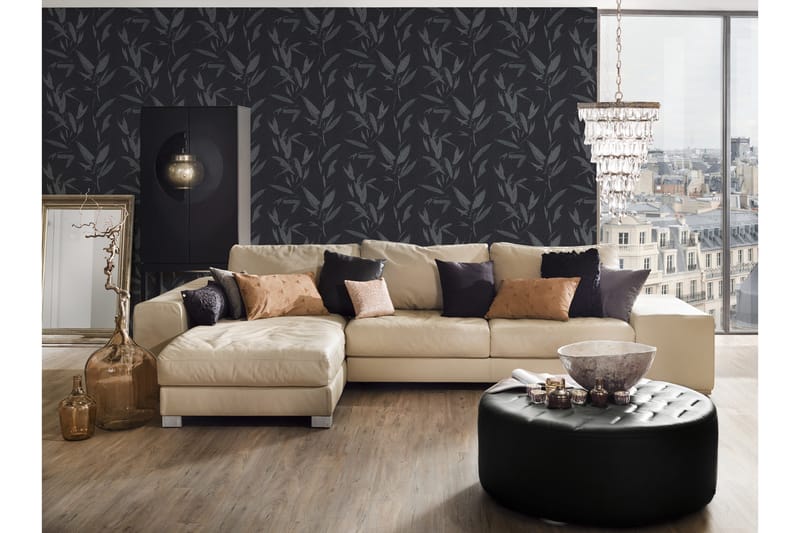Blommig Tapet New Elegance Ovävd Svart - AS Creation - Inredning - Väggdekor - Tapet & tapettillbehör - Mönstrad tapet