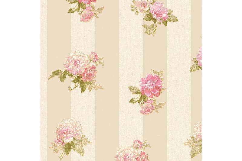 Blommig Tapet Romantico Ovävd Rosa - AS Creation - Inredning - Väggdekor - Tapet & tapettillbehör - Mönstrad tapet