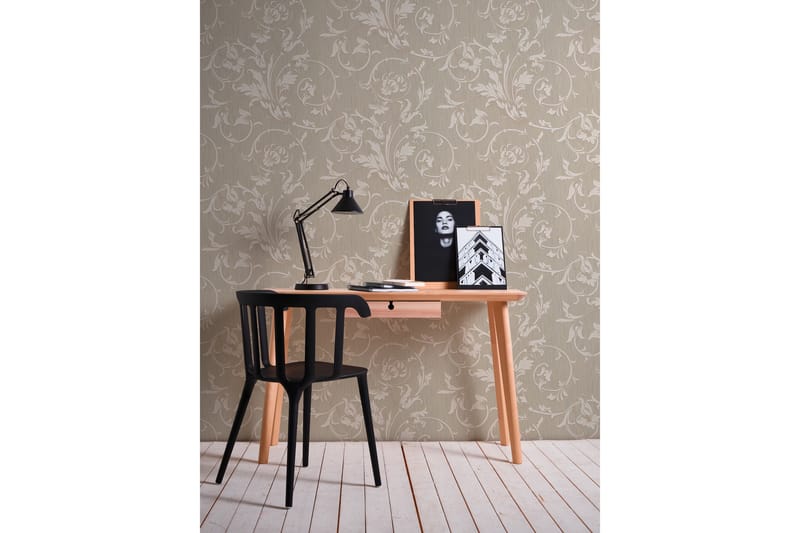 Blommig Tapet Tessuto Ovävd Beige - AS Creation - Inredning - Väggdekor - Tapet & tapettillbehör - Mönstrad tapet