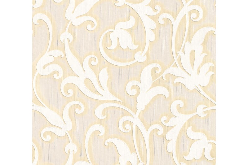 Blommig Tapet Tessuto Ovävd Cream Beige - AS Creation - Inredning - Väggdekor - Tapet & tapettillbehör - Mönstrad tapet