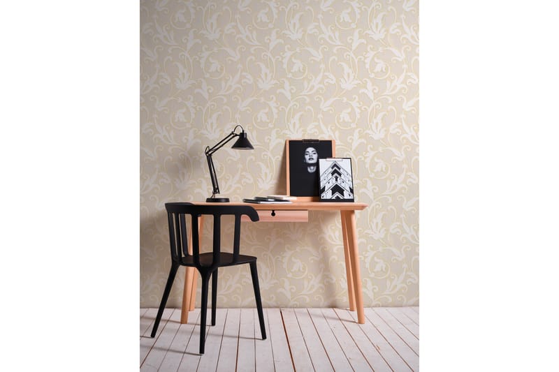 Blommig Tapet Tessuto Ovävd Cream Beige - AS Creation - Inredning - Väggdekor - Tapet & tapettillbehör - Mönstrad tapet