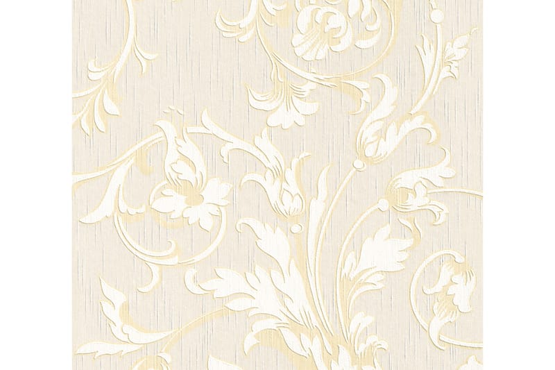 Blommig Tapet Tessuto Ovävd Cream Guld - AS Creation - Inredning - Väggdekor - Tapet & tapettillbehör - Mönstrad tapet