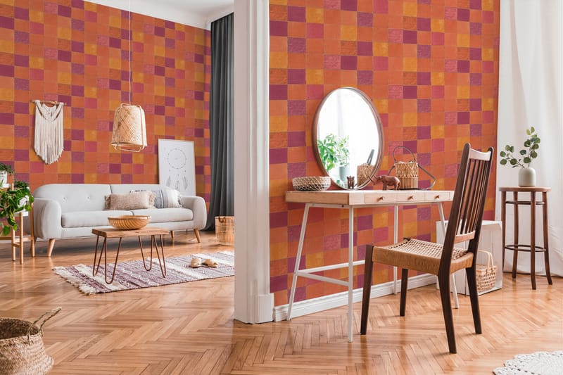 Bricka Tapet New Walls Finca Home Ovävd - AS Creation - Inredning - Väggdekor - Tapet & tapettillbehör - Mönstrad tapet