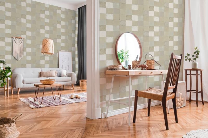 Bricka Tapet New Walls Finca Home Ovävd - AS Creation - Inredning - Väggdekor - Tapet & tapettillbehör - Mönstrad tapet