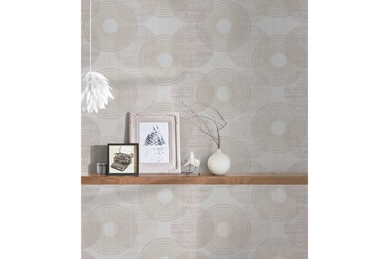 Cirkel look Tapet Attractive Ovävd Beige - AS Creation - Inredning - Väggdekor - Tapet & tapettillbehör - Mönstrad tapet