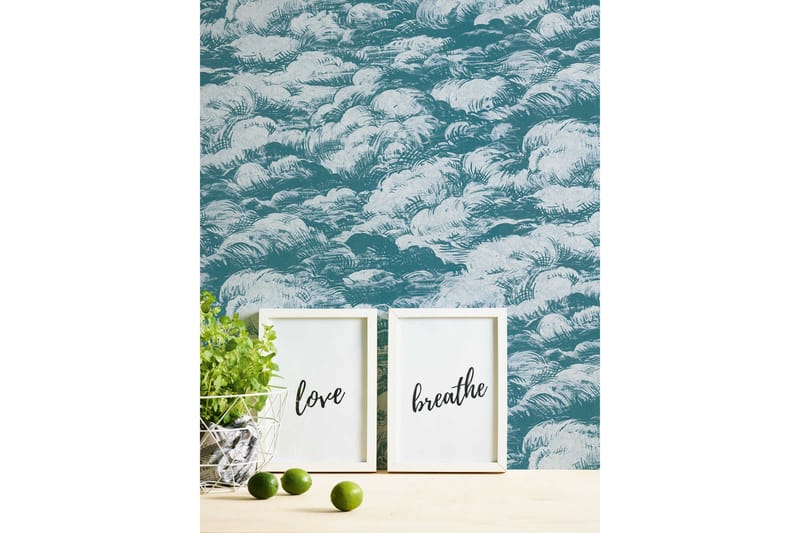 Cloud Tapet Jungle Chic Ovävd Blå Vit - AS Creation - Inredning - Väggdekor - Tapet & tapettillbehör - Mönstrad tapet