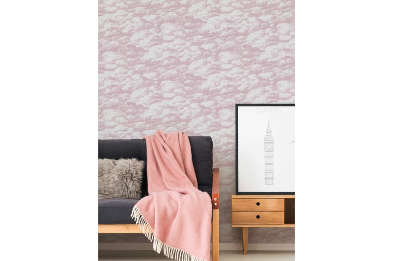 Cloud Tapet Jungle Chic Ovävd Rosa Vit - AS Creation - Inredning - Väggdekor - Tapet & tapettillbehör - Mönstrad tapet