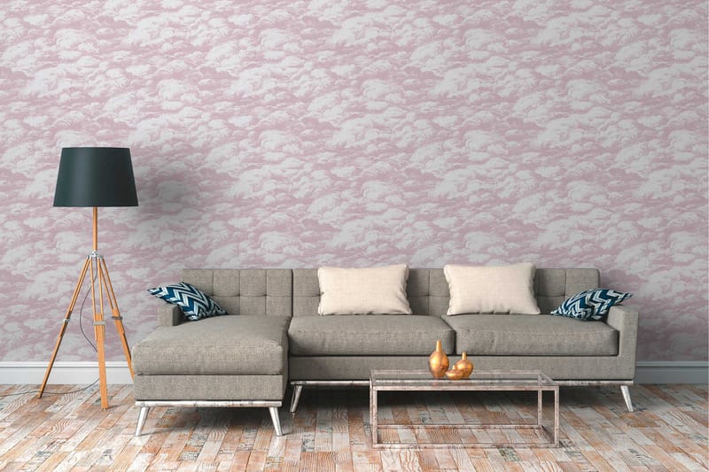 Cloud Tapet Jungle Chic Ovävd Rosa Vit - AS Creation - Inredning - Väggdekor - Tapet & tapettillbehör - Mönstrad tapet