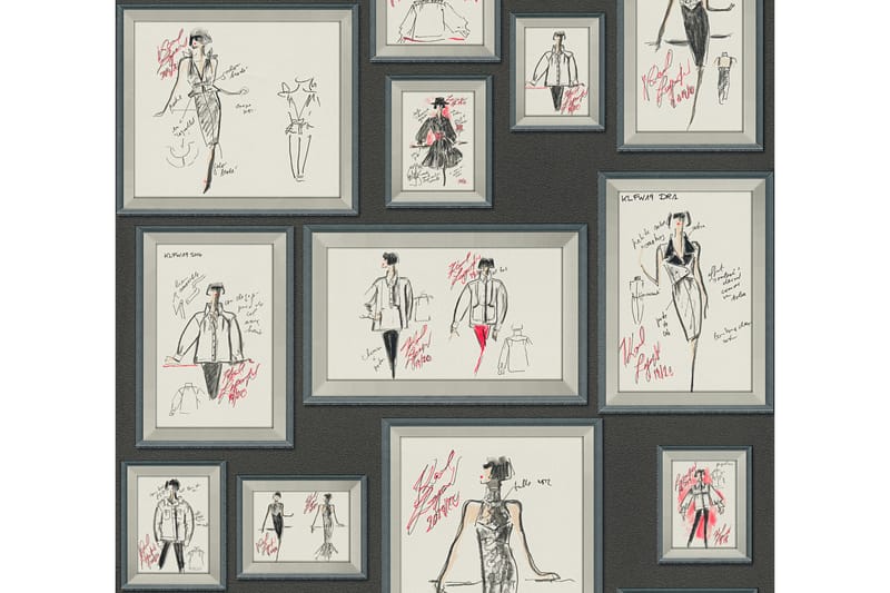 Designer Tapet Sketch by Karl Lagerfeld - AS Creation - Inredning - Väggdekor - Tapet & tapettillbehör - Mönstrad tapet