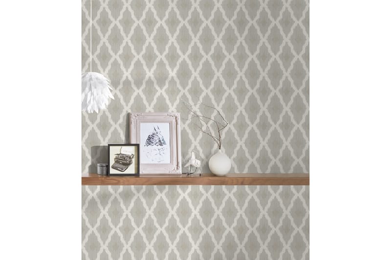 Ethnic Tapet Tessuto 2 Ovävd Beige Cream - AS Creation - Inredning - Väggdekor - Tapet & tapettillbehör - Mönstrad tapet