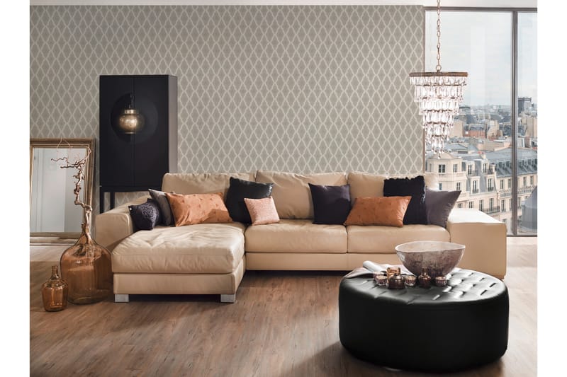 Ethnic Tapet Tessuto 2 Ovävd Beige Cream - AS Creation - Inredning - Väggdekor - Tapet & tapettillbehör - Mönstrad tapet