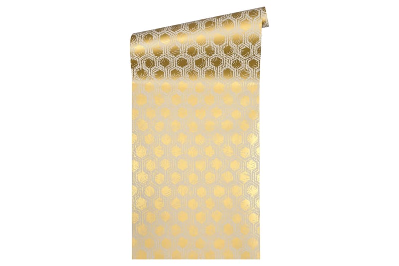 Geometric Tapet Alpha Ovävd Guld Beige - AS Creation - Inredning - Väggdekor - Tapet & tapettillbehör - Mönstrad tapet