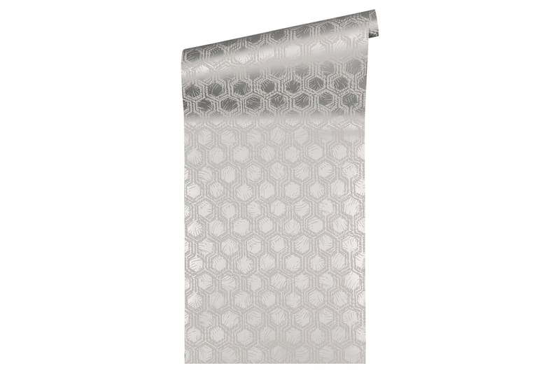 Geometric Tapet Alpha Ovävd Silver Beige - AS Creation - Inredning - Väggdekor - Tapet & tapettillbehör - Mönstrad tapet