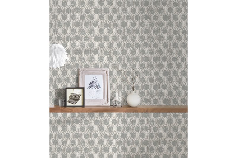 Geometric Tapet Alpha Ovävd Silver Beige - AS Creation - Inredning - Väggdekor - Tapet & tapettillbehör - Mönstrad tapet