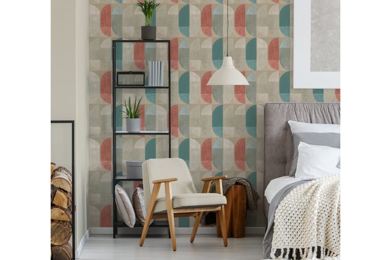Geometric Tapet Geo Nordic Ovävd Beige - AS Creation - Inredning - Väggdekor - Tapet & tapettillbehör - Mönstrad tapet