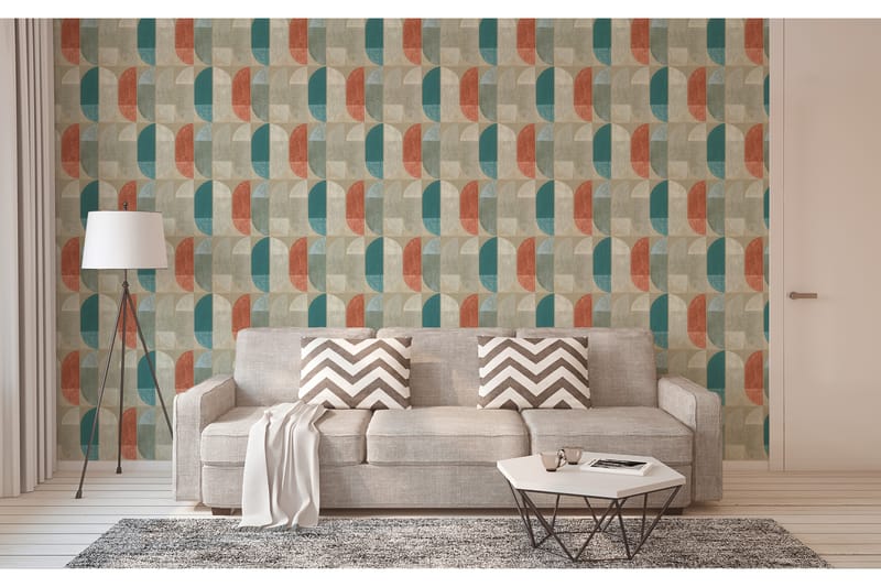 Geometric Tapet Geo Nordic Ovävd Beige - AS Creation - Inredning - Väggdekor - Tapet & tapettillbehör - Mönstrad tapet