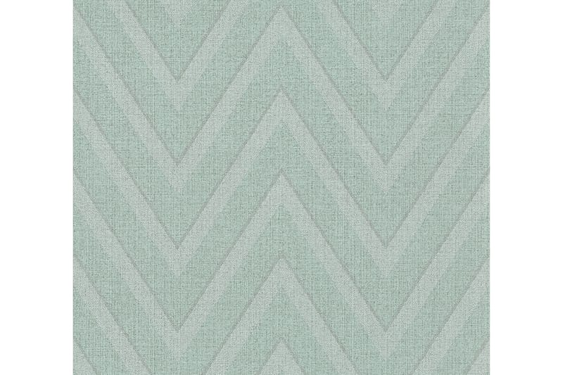 Geometric Tapet Hygge Ovävd Grön Blå - AS Creation - Inredning - Väggdekor - Tapet & tapettillbehör - Mönstrad tapet