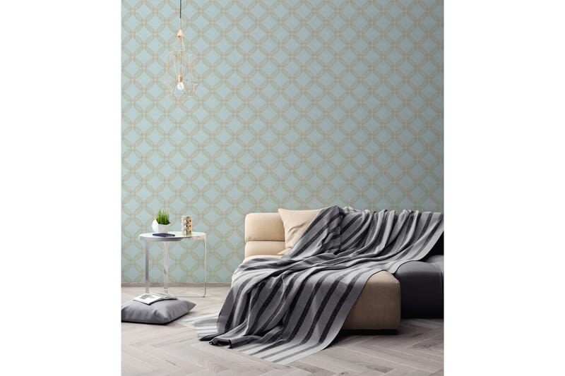 Geometric Tapet Pop Style Ovävd Blå - AS Creation - Inredning - Väggdekor - Tapet & tapettillbehör - Mönstrad tapet