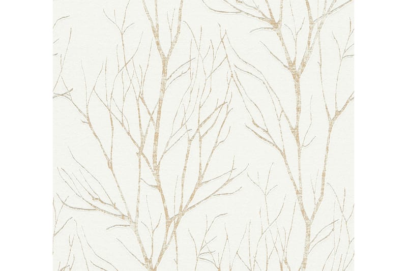 Gren Tapet Blooming Ovävd Beige Guld - AS Creation - Inredning - Väggdekor - Tapet & tapettillbehör - Mönstrad tapet