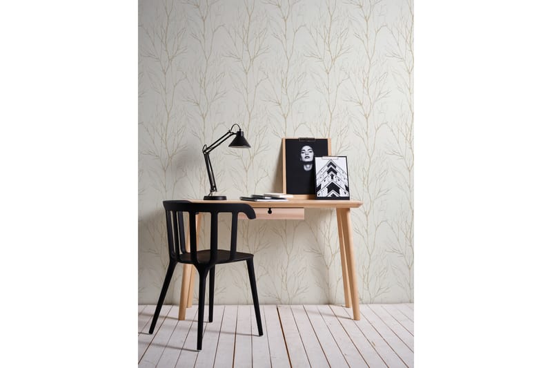 Gren Tapet Blooming Ovävd Beige Guld - AS Creation - Inredning - Väggdekor - Tapet & tapettillbehör - Mönstrad tapet