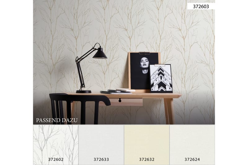 Gren Tapet Blooming Ovävd Beige Guld - AS Creation - Inredning - Väggdekor - Tapet & tapettillbehör - Mönstrad tapet
