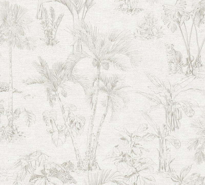 Jungle Tapet Cuba Ovävd Beige Grå - AS Creation - Inredning - Väggdekor - Tapet & tapettillbehör - Mönstrad tapet