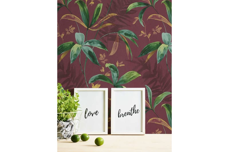 Jungle Tapet Jungle Chic Ovävd Röd - AS Creation - Inredning - Väggdekor - Tapet & tapettillbehör - Mönstrad tapet