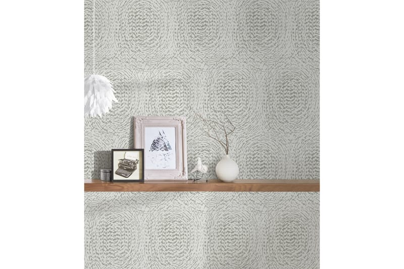 Mönstrad Tapet Alpha Ovävd Beige Silver - AS Creation - Inredning - Väggdekor - Tapet & tapettillbehör - Mönstrad tapet