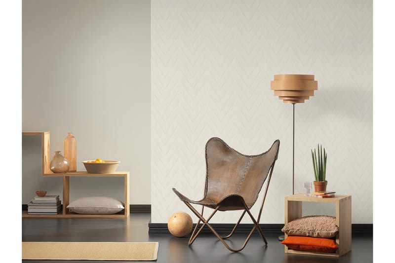 Mönstrad Tapet Hygge Ovävd Cream Beige - AS Creation - Inredning - Väggdekor - Tapet & tapettillbehör - Mönstrad tapet