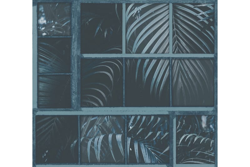 Palm tree Tapet Industrial Ovävd Blå - AS Creation - Inredning - Väggdekor - Tapet & tapettillbehör - Mönstrad tapet