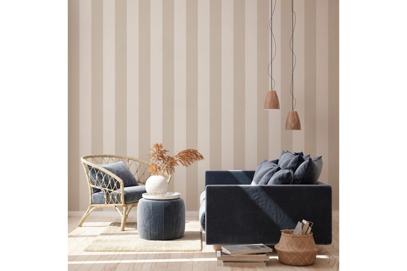 Randig Tapet New Elegance Ovävd Beige - AS Creation - Inredning - Väggdekor - Tapet & tapettillbehör - Mönstrad tapet