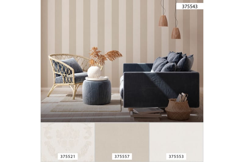 Randig Tapet New Elegance Ovävd Beige - AS Creation - Kökstapet - Mönstrad tapet - Vinyltapet