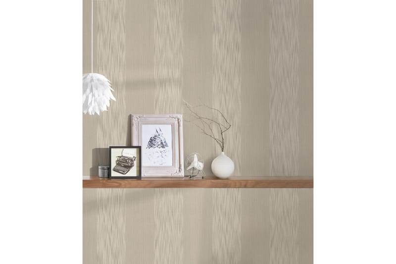 Randig Tapet Tessuto Ovävd Beige - AS Creation - Inredning - Väggdekor - Tapet & tapettillbehör - Mönstrad tapet